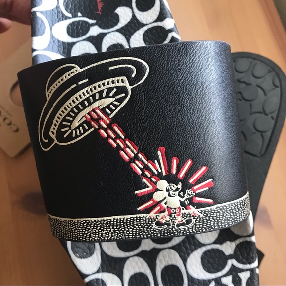 🐭❤️ Coach Disney Mickey Mouse X Keith Haring Slide Size 7 8 9 10 12 13 - Picture 7 of 12